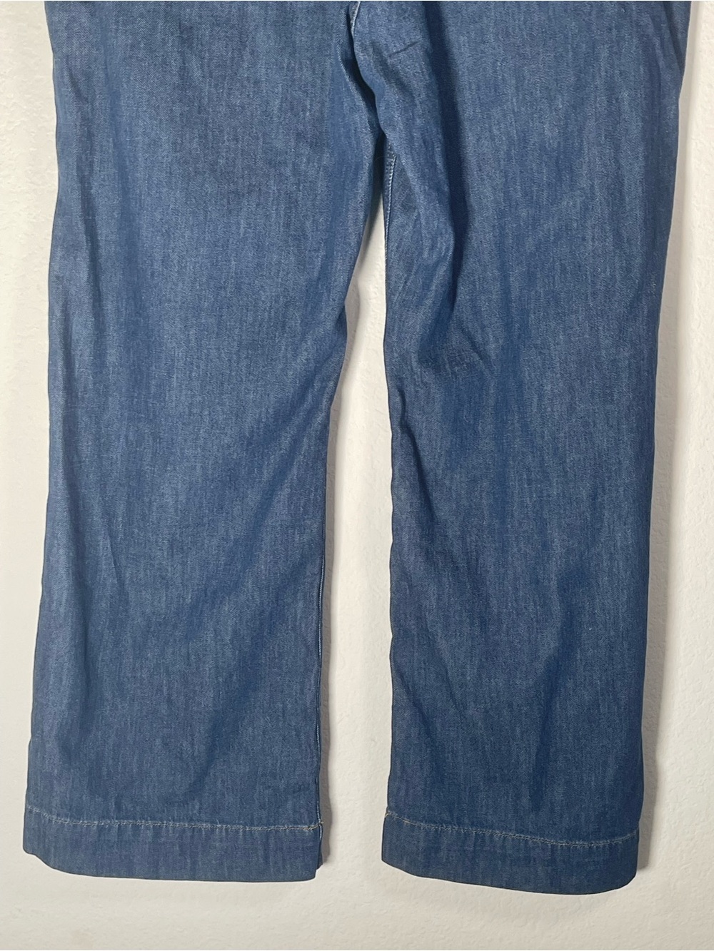J Crew Fac NWT Denim Trouser Jeans Size 33 Wide Leg High Rise Jeans - Picture 13 of 14